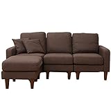 山善(YAMAZEN) ポケットコイルクッション カウチソファ(分割式) FOC-165 ブラウン(DBR2)