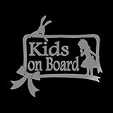 アリス風 Kids on board カッティング ステッカー シルバー 銀