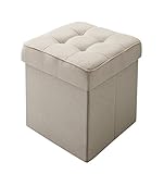 折りたたみ式収納スツール (スツール・収納・オットマン)　1P (ミスティグレー)