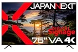 JAPANNEXT 75インチ VAパネル搭載 4K(3840x2160)解像度 大型液晶モニター JN-V750UHDR-U HDMI HDR ビデオ/音声入力端子 オプティカル出力端子 コンポーネント入力 USB再生対応 サイネージ