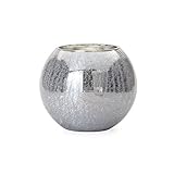 High Quality 901621 Crackle Mirror Sphere Vase/Candle Holder, Medium