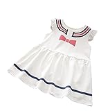 （ Angel Kids ） セーラー カラー Tシャツ ワンピ ベビー キッズ 夏 服 かわいい 女の子 (110㎝, ホワイト) …