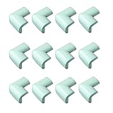 Jolieer 超弾力 コーナークッション ケガ防止 両面テープ付き コーナーガード 赤ちゃん ガード ー 12パック (L型厚手（角）, ライトブルー)