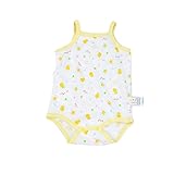 ALLAIBB ベビー服 ボディースーツ 夏 新生児 ロンパース 肌着 無地 パジャマ 出産準備 お祝い size 80 (イエロー アヒル)