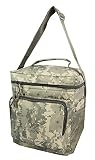 Deluxe Tan Digital Camouflage with pocket 12-pack Vertical Load Insulated Cooler Tote Bag Camo