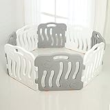 ifam シェルベビーサークル 連結して拡張も可能 / 8枚セット if01-grwt (グレー＆ホワイト) [並行輸入品]