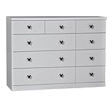 アルファタカバ ディズニー家具シリーズ セレクトミッキー 120cm幅4段ホワイト 取っ手スタンダードブラック