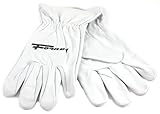 Forney 55262 Work Gloves, Unlined Goat Skin, Medium, White by Forney