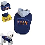 JYIXTN ペット服 犬の冬服 犬服 Gooming 洋服 犬 パーカー 犬洋服 犬 服 冬 犬の服 ドッグウェア パーカー 犬用コスチューム 可愛い ペットウェア 小中型犬服 わんちゃんのお洋服 秋冬用 人気 (ブルー, XL)