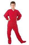 Big Feet PJs Red Toddler Fleece Footed Pajamas