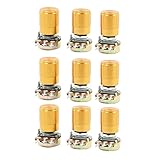 ポテンショメータ，SODIAL(R) 9個50Kオーム3ピン6ミリメートルスプリットシャフト回転リニアテーパポテンショメータノブ付き