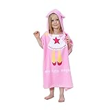 Anone Cute Cartoon Kids Bath /ビーチタオルwith Hood 24 by 48インチ ピンク
