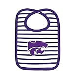 NCAA Kansas State Wildcats乳児ストライプニットよだれかけ、1サイズ、パープル/ホワイト