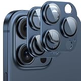 「Actfrain」2枚セットiPhone 15 Pro/15 Pro Max用 カメラ保護フィルム 【アルミ合金+9H強化ガラス】レンズ全面保護 耐衝撃/擦り傷防止/露出オーバー防止 高透過率 曇りなし 強粘着設計 黒縁デザイン Titanium