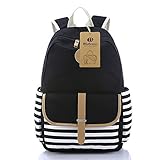 BLUBOON Canvas Student School Bookbags Backpack for Girls/Boys Rucksack Bags Lightweight Casual Clas