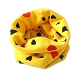 Tonsee ベビー マフラー 秋冬 ネックウォーマー 防寒 可愛い ハートパターン 赤ちゃん用 スカーフ (イエロー)