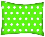 SheetWorld Crib / Toddler Percale Baby Pillow Case - Polka Dots Lime - Made In USA by sheetworld