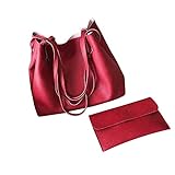 (ガラーボ) GALARVO バッグ レザーバッグ かばん 鞄 2つセット 通勤 通学 就職活動 大人 きれいめ A4 入る 学生 学校 (レッド)