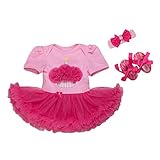 (ビメイゴー) Bmeigo 子供 女の子 ガールズ ベビー チュチュドレス ワンピース チュール スカート ベビードレス ベビーチュールドレス 3点セット -06M02