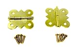 2pc。butterfly-style brass-platedボックスヒンジネジで
