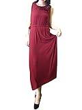 MONFUTUR(モンフチュール) ワンピース ノースリーブ マキシ丈 ロング マタニティ スタイル レディース ワインレッド