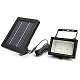 LEDソーラー投光器 太陽光発電 ソーラー充電式 60LED 150LM LEDライト ガーデン 屋外 防犯 電球色