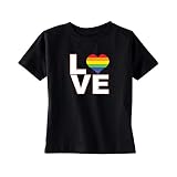 Love Is Love – Love Winsレインボー幼児TシャツLGBT Gay Walk Pride Kids カラー: ブラック