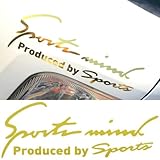 Ｓｐｏｒｔｓ ｍｉｎｄ 車 バイク ステッカー デカール シール 汎用 サイド ドレスアップ スポーツマインド sports mind 全8カラー 4サイズ (光沢ゴールド, Mサイズ 25×9.5cm)