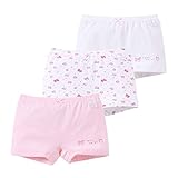 3つのソフトコットンセーフティパンツのセットリトルガールズラブリーパターン下着B、身長85-95cm