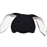 （ホララ）Horara ニット帽 ベビー キッズ ウサギ耳 みみ 可愛い うさぎさん 女の子 男の子（ブラック、フリー（頭囲42～50cm））