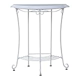 JKプラン Rosetta ロートアイアンシリーズ レトロ調 姫系コンソールテーブル 幅75 ホワイト IRI-0031-WH