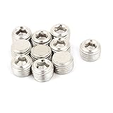 uxcell 六角ヘッドパイププラグ 金属1/4 BSPマレスレッド 9mm高さ コネクタ フィッティング10個入り