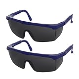 プラスチックハーフリムグレーレンズアジャスタブルアーム溶接メガネゴーグル2PCS