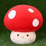 かわいい ぬいぐるみクッション だきまくら かわいい キノコ きのこ 大きい 野菜 大きいサイズ 大きい 30cm リアル キノコのぬいぐるみ 洗える ライトレッド ぬいぐるみ 家族 友人 同僚 男性用のぬいぐるみ枕