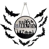【LEISURE CLUB】ハロウィン 飾り 看板 木製 ドア 壁掛け リース 壁掛けサイン デコレーション 玄関 吊り下げ グッズ おしゃれ パーティー 装飾 お店 コンビニ ボード プレゼント (かぼちゃ)