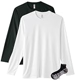[グリマー] ドライ 長袖 Tシャツ メンズ 2枚組 Sportsソックスセット ホワイト/ブラック SS