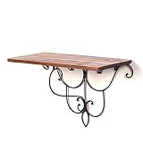 Lina 壁棚 壁 パーティション 壁 収納 錬鉄 木製 収納ラック レトロ ディスプレイ テーブル 47x21.5x30CM LINA