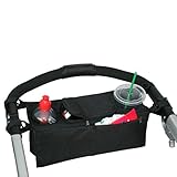 ボトルホルダー トレー ベビーカー用 多機能 小物入れ ポケット ドリンクホルダー ボトル ジャグ 弁当箱 水筒 お菓子 携帯などの小物を収納 ポーチ バッグ ぶら下げ バギー 整理 簡単取付 お出か