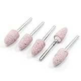 uxcell 軸付き砥石　研磨　ルーター　ルータビット 研削工具 円錐研磨 砥石 48mm マウント 10mm　5個入り