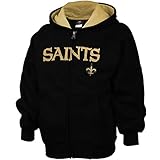 新しいOrleans SaintsユースLarge ( 14 / 16 ) Full Zip Hoodieフード付きスウェットシャツ – ブラック