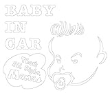 Sticker Shop Haru BABY IN CAR ステッカー アメリカンなベビー ホワイト 15cm