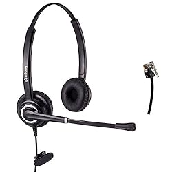電話ヘッドセット両耳コールセンターヘッドセット ノイズキャンセリングのマイク付き　販売や保険や病院や通信事業者など電話機対応業務用ヘッドセット