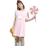 Happy Venture 授乳 ワンピース 半袖 授乳口付 マタニティ 産後 ママ 可愛い 綿 コットン 授乳ウエア 夏 ピンク (L)