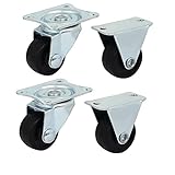 uxcell 剛体キャスターホイール　スイベルキャスターホイール　ノンブレーキ　2剛体　2スイベル　4個入り