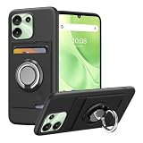 対応 UMIDIGI G9 5G/G9A/G9T/G9C ケース リング付き シリコン カード収納 UMIDIGI G9 5G/G9A/G9T/G9C スマホケース スタンド機能 360°回転リング 耐久 滑り止め 黑