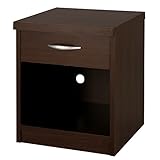 木製 ナイトテーブル チェスト サイドテーブル キャスター付き 机 テーブル 〔ロータイプ〕 ダークブラウン