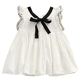 Plus Nao(プラスナオ) ワンピース 子供用 キッズ リボン かわいい 半袖 夏 パーティ ドレス おめかし フリル ギャザー おでかけ 行事 ホワイト 100cm