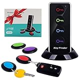 キーファインダー JTD Key finder 探し物発見器 落し物防止 忘れ物探知機 鍵/携帯/財布 紛失防止 探し物キーホルダー キーリングとテープ付き4個セット受信機 (4 receiver)