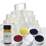 手作り石鹸 キット グリセリン クリア ソープ (MPソープ) 1kg ＋ 5色 (各15g) レモンユーカリ の 香り の 素 5ml セット