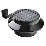 SunniMix 全2色選べる　太陽動力付き　ヤード　フェンス　壁ライト　壁　自動的　ランプ　防水　 - ブラック#2